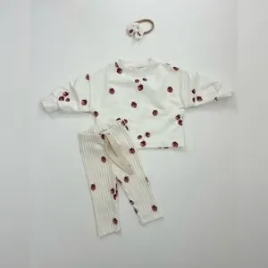 Cotton Baby Outfit Matching Set with headband